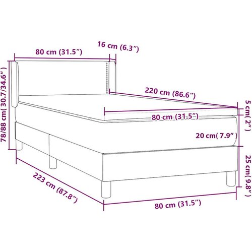 Box Spring krevet s madracem tamnozeleni 80x220 cm bar&amp;scaron;un Slike