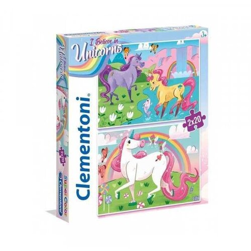 Clementoni Jednorog Supercolor 2u1 puzzle 2x60kom - Cene