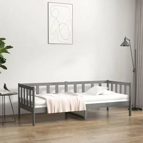 Dnevna postelja siva 90x190 cm trdna borovina, (20684331)