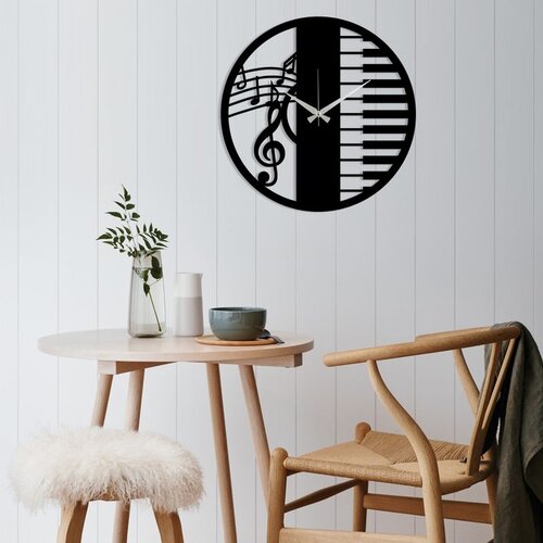 WALLXPERT Metalni zidni sat 29 - crni Slike
