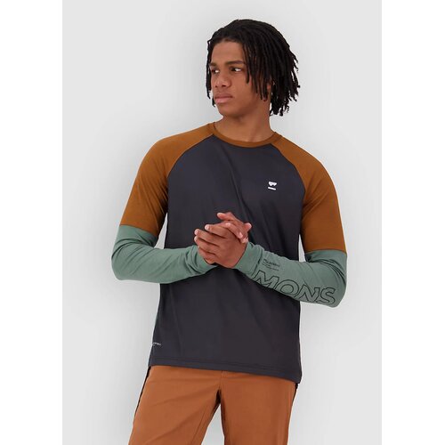 Mons Royale Tarn Merino Bike Wind Long Sleeve Jersey cypress / caramel / black Cene