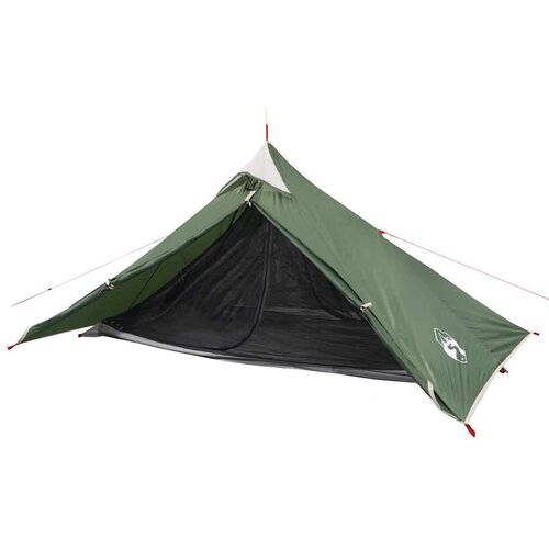 VidaXL &amp;Scaron;ator za kampiranje za 1 osobu zeleni 255x153x130 cm taft 185T Slike