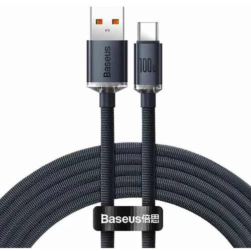 Baseus kabel USB A-C 2m 100W PD Crystal shine črn CAJY000501