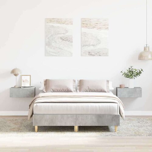  Posteljni okvir brez vzmetnice betonsko siv 135x190 cm, (21792958) Slike