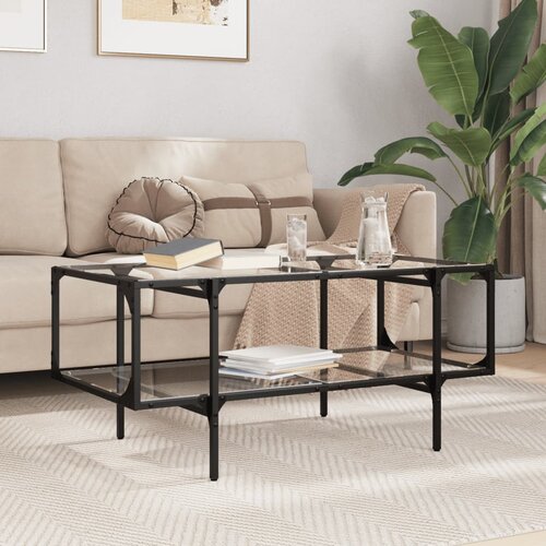  Stolić s prozirnom staklenom povr&amp;scaron;inom 98,5x50x45 cm čelik Prozirna Slike