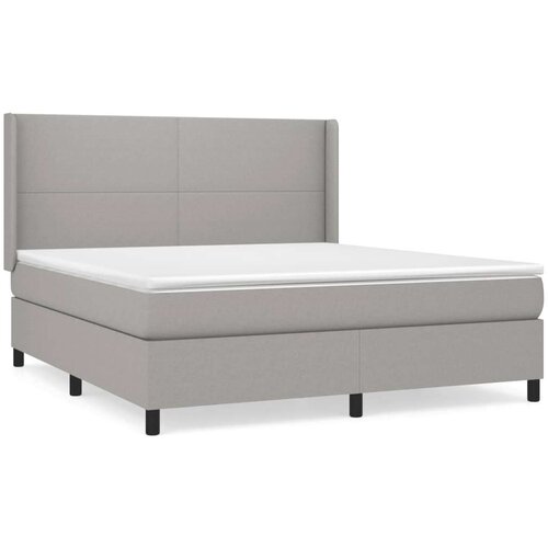  Box spring s madracem svjetlosiva 160x200 cm tkanina Slike