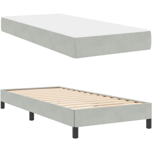  s opruga kutije Svijetlo siva 100 x 210 cm tkanina Slike