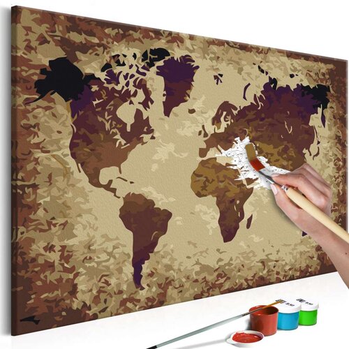  Slika za samostalno slikanje - World Map (Brown Colours) 60x40 Cijene