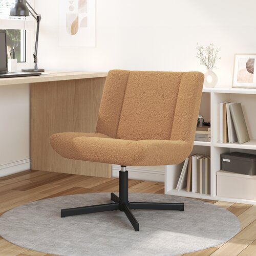 VidaXL Akcentna stolica Bež Tkanina, Metal Standard Ergonomska Slike