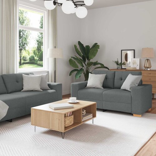 SOFA 3 pcs Tamno siva 221 x 80 x 80 cm Platnasta tkanina Cijene