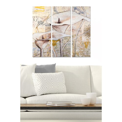 Wallity MDF1594369 multicolor decorative mdf painting (3 pieces) Cene
