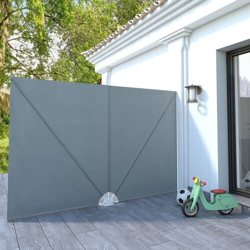 vidaXL Zložljivo stransko platno za teraso sivo 300x200 cm Cene