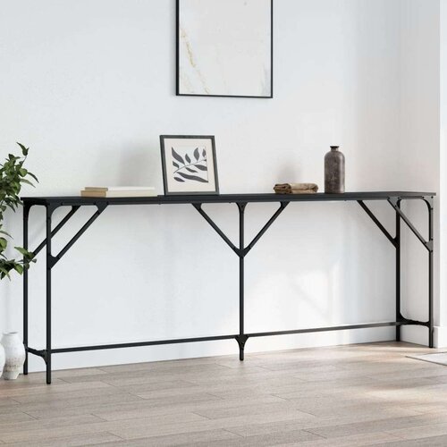  Konzolni stol crni 200 x 29 x 75 cm od konstruiranog drva Slike
