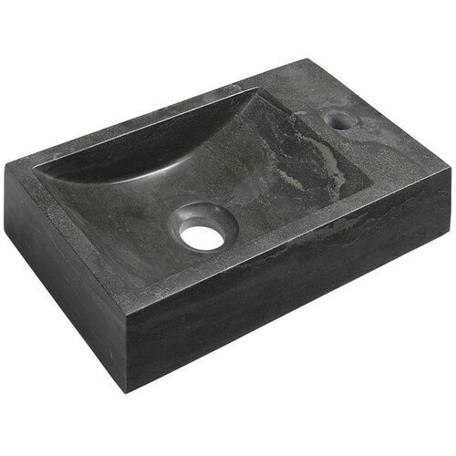 Sapho Črn kamnit umivalnik za WC 40x22 cm Blok – Cene