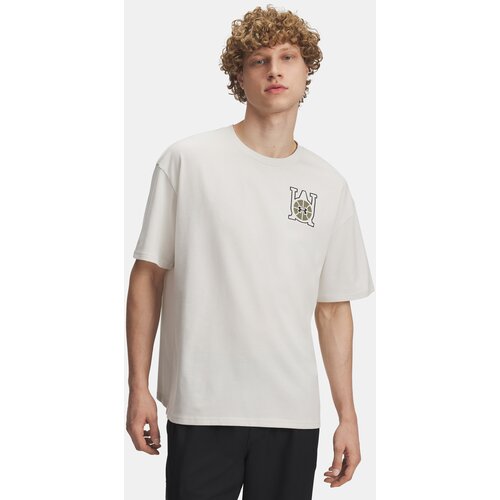 Under Armour Men's T-shirt UA M HWT OS Hoops Courtside-WHT - Men's Cene