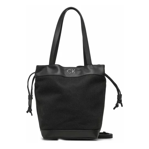 Calvin Klein Ročna torba Re-Lock Drawstring Bag Perf K60K610635 Črna