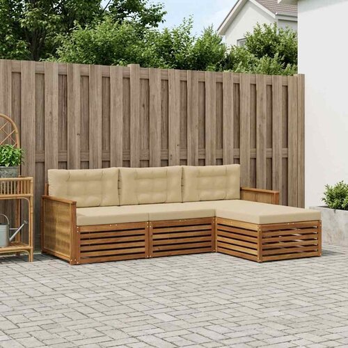  Set vanjskih sofa s jastukom Prirodna i bež 249 x 162,5 x 73 cm Cene