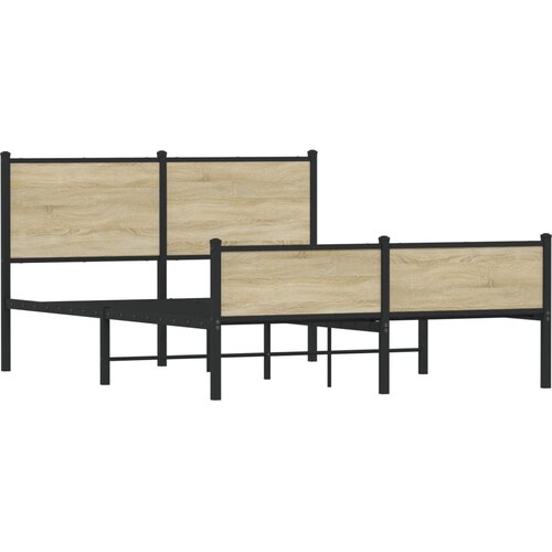 vidaXL Kovinski posteljni okvir z vzglavjem in vznožjem 137x190 cm, (21321971) Cene