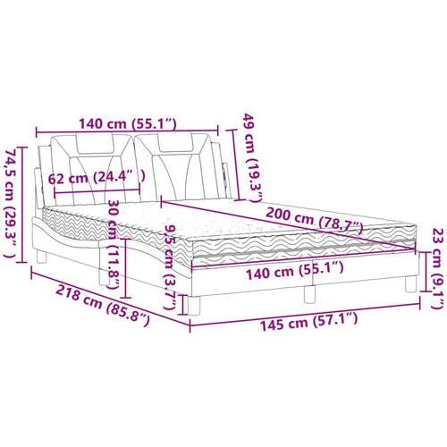 VidaXL Krevet s madracem bijeli 140x200 cm od umjetne kože Slike