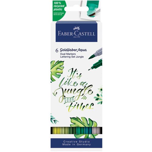 Marker OBOSTRANI AKVAREL 6BOJA LETTERING JUNGLE GOLDFABER FABER CASTELL 164517 SORT. BLISTER Cene