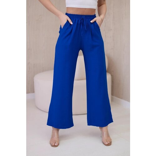 Kesi Viscose wide trousers cornflower Cene