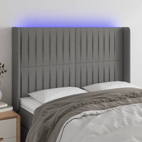  LED uzglavlje tamnosivo 147 x 16 x 118/128 cm od tkanine Cijene