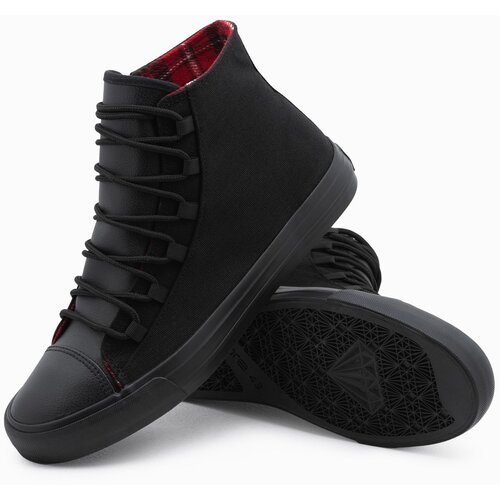 Ombre Men's shoes sneakers in combined materials - black Cene