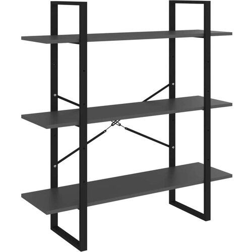 VidaXL Knjižna omara siva 100x30x105 cm iverna plo&amp;scaron;ča Slike