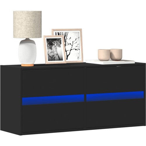 vidaXL Zidni TV ormarić s LED svjetlima crni 100x31x45 cm Cijene