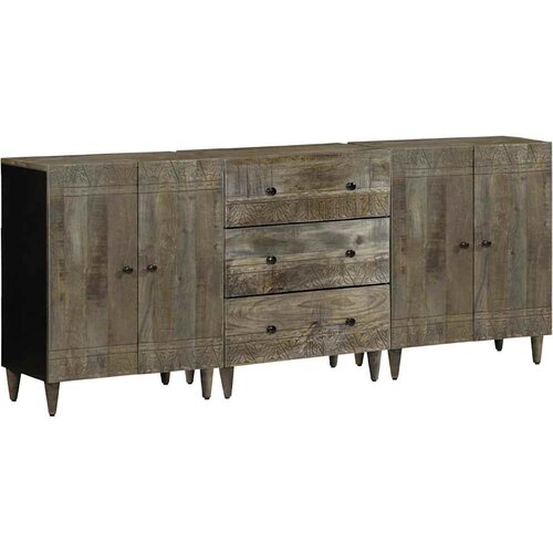  Komoda od 3 komada svijetlo siva 60x33,5x75 cm Puno drvo Mango Cene