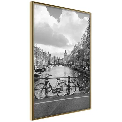  Poster - Bicycles Against Canal 40x60