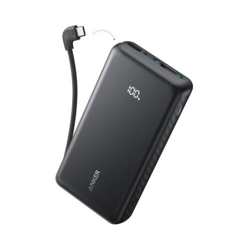 Anker Power bank Zolo, 20000mAh, 22.5W, Ugrađeni USB-C kabel, Crna Cene