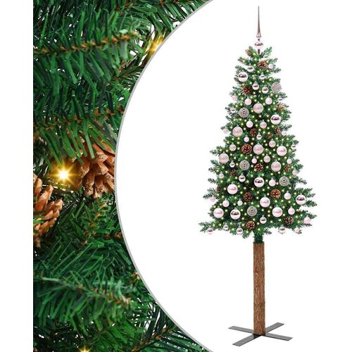 vidaXL Ožja jelka med 300 LED Zelena 180 cm PVC in trden bor Cene