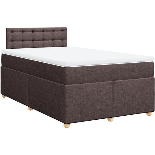 VidaXL Box spring postelja z vzmetnico temno rjav 120x200 cm blago, (21306224) Slike
