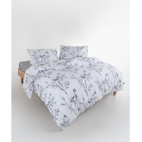 Mila Home Luxury Bela/siva enojna posteljnina iz renforce bombaža 140x200 cm White Floral &amp;ndash; Slike