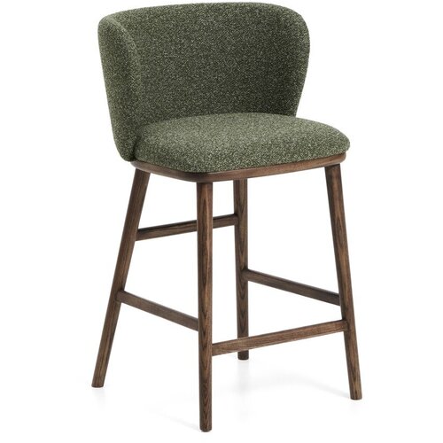 Kave Home Temno zelen oblazinjen barski stol (vi&amp;scaron;ina sedeža 65 cm) Ciselia &amp;ndash; Slike