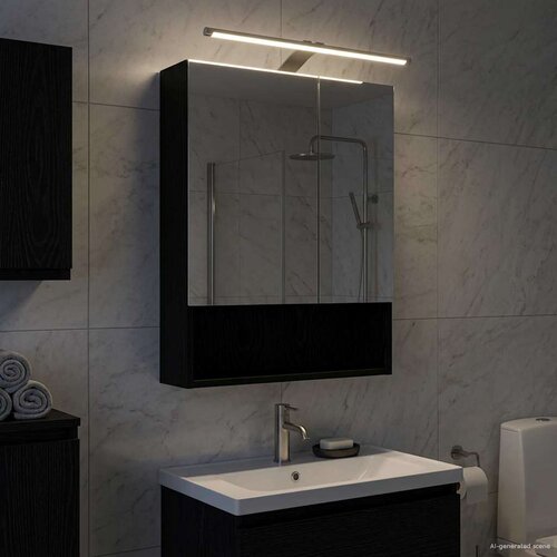  Kupaonski ormar s ogledalom Crni hrast 50 x 14,5 x 70 cm Cijene