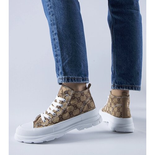 Gemre Brown sneakers adorned with Terenzio monogram Cene
