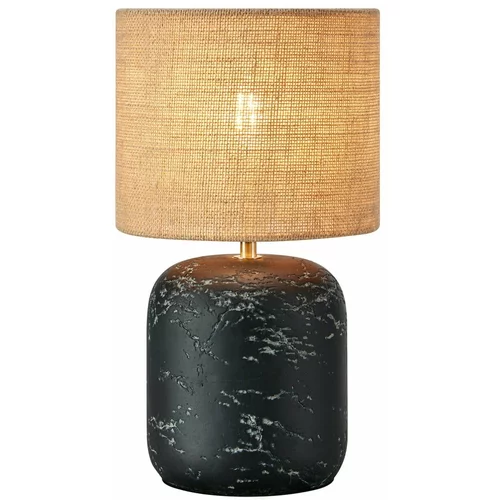 Markslöjd Črna/v naravni barvi namizna svetilka s senčnikom iz jute (višina 32,5 cm) Montagna –