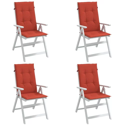 vidaXL Jastuci za stolice 4 kom prošarano crvena 120x50x4 cm tkanina