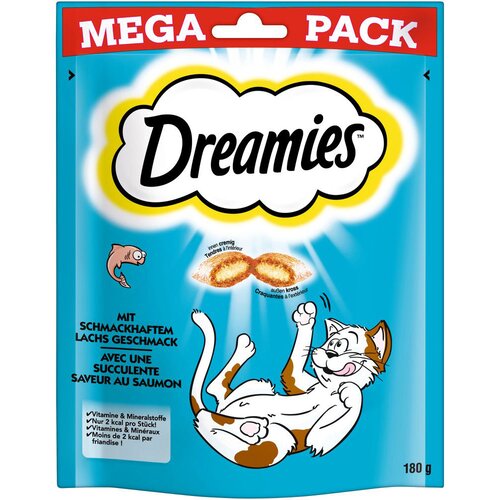 Dreamies v mega pakiranju 180 g - Varčno pakiranje: losos (3 x 180 g) Cene