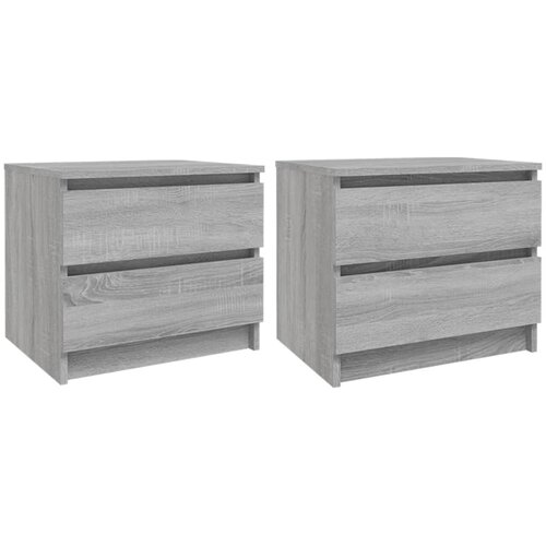  Noćni ormarići 2 kom sivi hrast 50x39x43,5 cm konstruirano drvo Slike