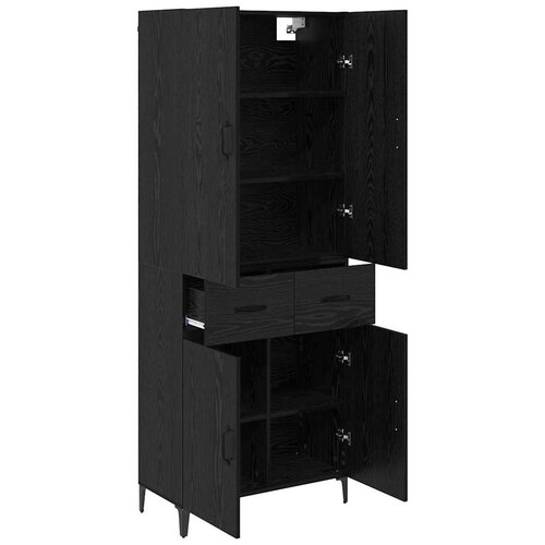  Highboard Crni hrast 69,5 x 34 x 180 cm Konstruirano drvo Slike