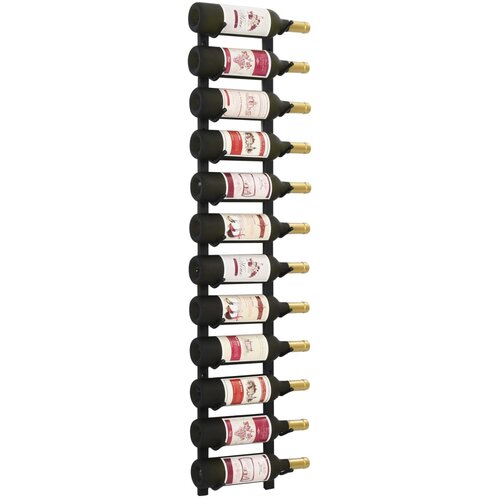 vidaXL Zidni stalak za vino za 12 boca crni željezni Cijene