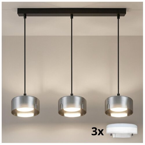 Brilagi LED RGB luster AURA LUX 3xGX53/14W/230V Wi-Fi Tuya, prigu&amp;scaron;iva, crna/zadimljena Slike