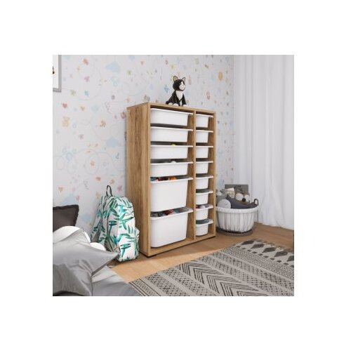 Hanah home vi&amp;scaron;enamenske police rine 2D4K8U walnut white Slike
