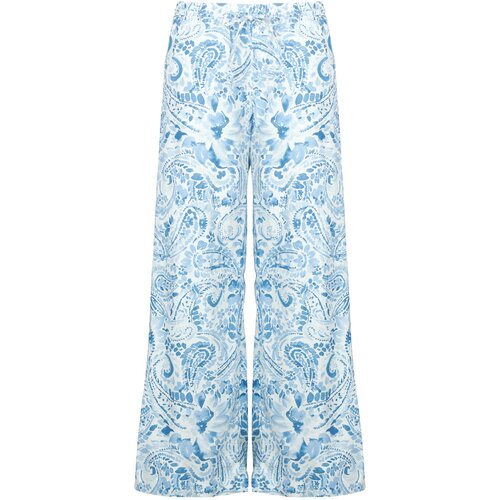 Polo Ralph Lauren WOVEN-WIDE LEG-PANTS Plava Cijene