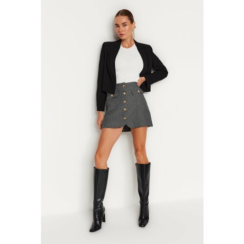 Trendyol Black Button Detailed Woven Skirt Slike