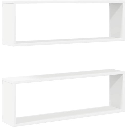  Kockaste zidne police 2 kom bijele 80 x 15 x 26,5 cm drvene Slike