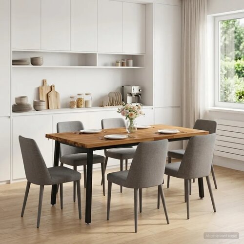  Stol za blagovanje s prirodnim rubom 160 x 80 x 75 cm Prirodna - Prirodna i crna 160 x 80 x 75 cm Živi rub Cene